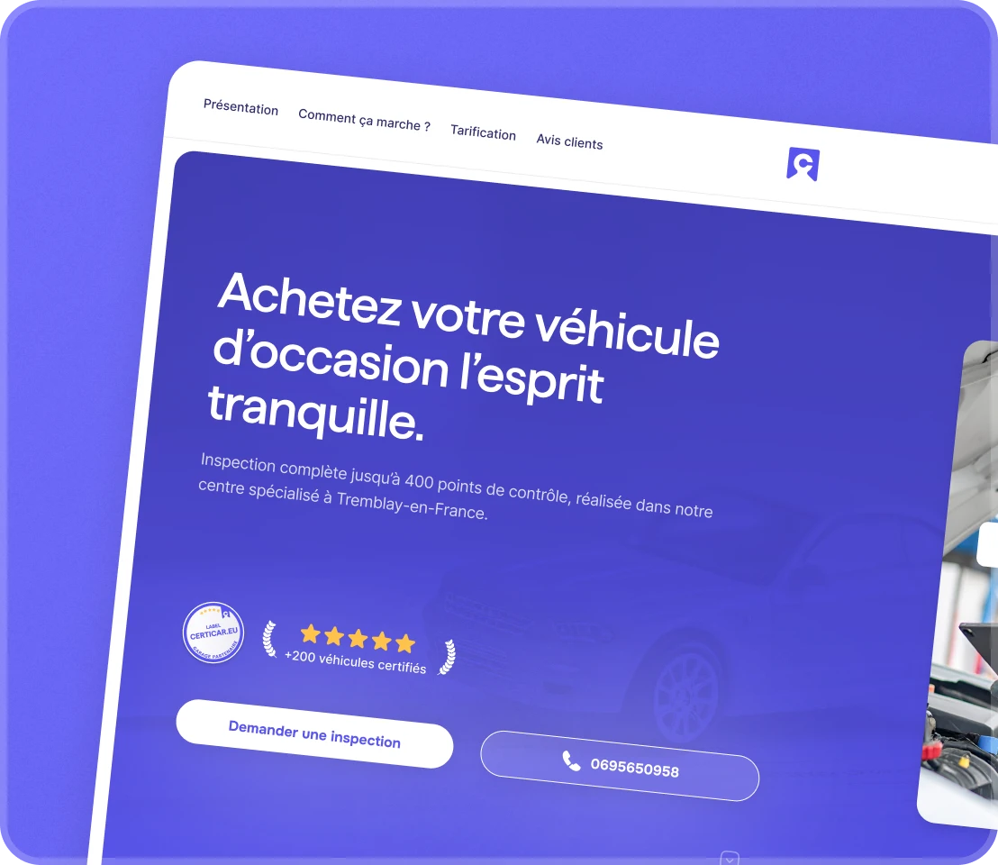 Site web de Certicar, conçu par Eklo